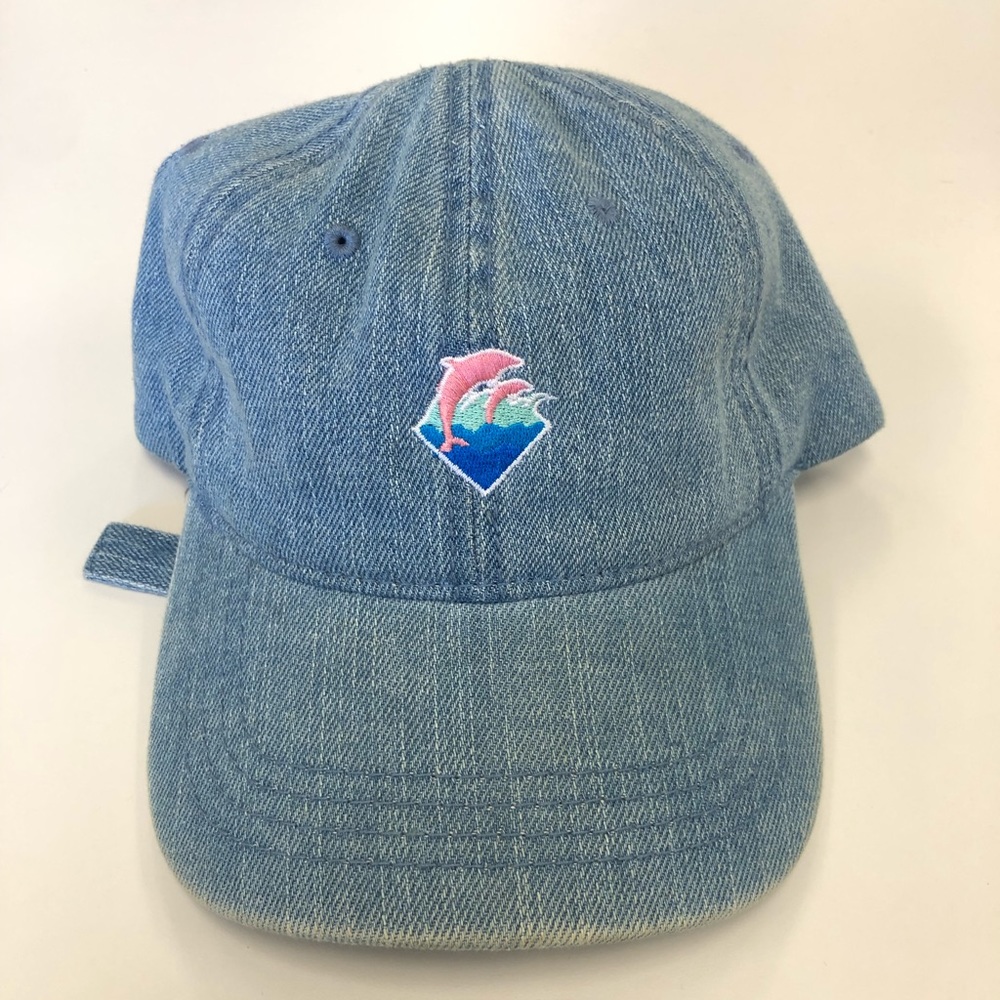 Pink Dolphin denim dad cap